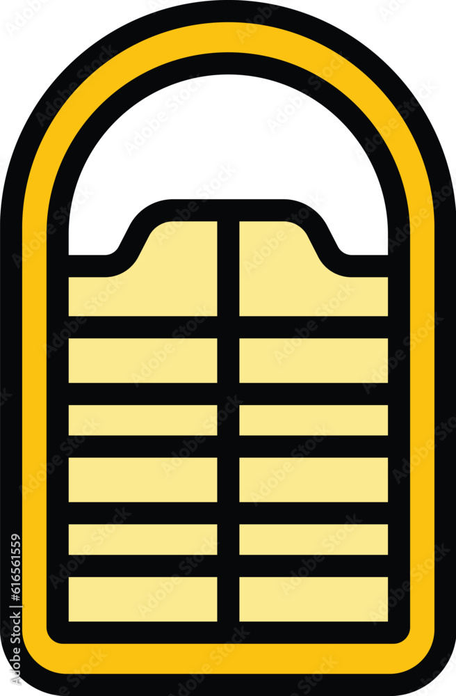 Campsite sleeping bag icon. Outline Campsite sleeping bag vector icon for web design isolated on white background color flat Campsite sleeping bag icon. Outline Campsite sleeping bag vector icon for web design isolated on white background color flat