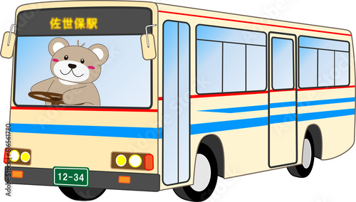 くまが運転する路線バス