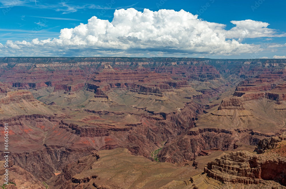 Grand Canyon landscape in summer with magic cloud, Grand Canyon national park, Arizona, USA.
