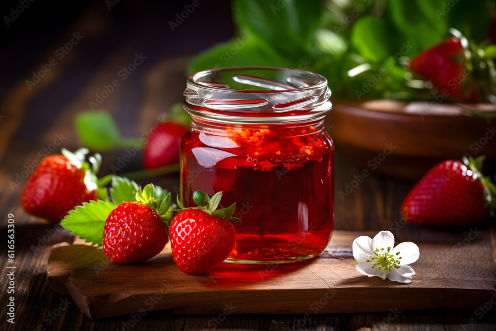 Sweet Strawberry Jam Delight - Generative AI Sweet Strawberry Jam Delight - Generative AI