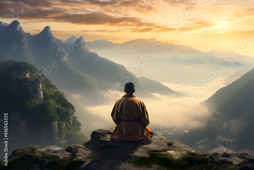 Sunrise Meditation on the Mountain - Generative AI © Martin Lang