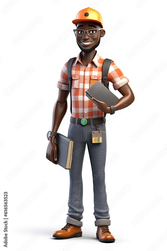 Black Man Project Manager Isolated White Background Good Looking With Copyspace Generative AI Black Man Project Manager Isolated White Background Good Looking With Copyspace Generative AI