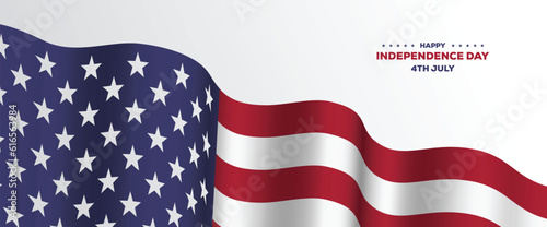 4th of july independence day. waving flag of united state. United States Independence Day greeting, banner, wallpaper. 