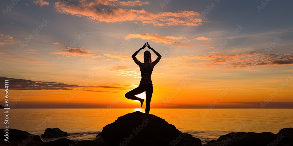 a woman standing on a rock with her hands up in the air
