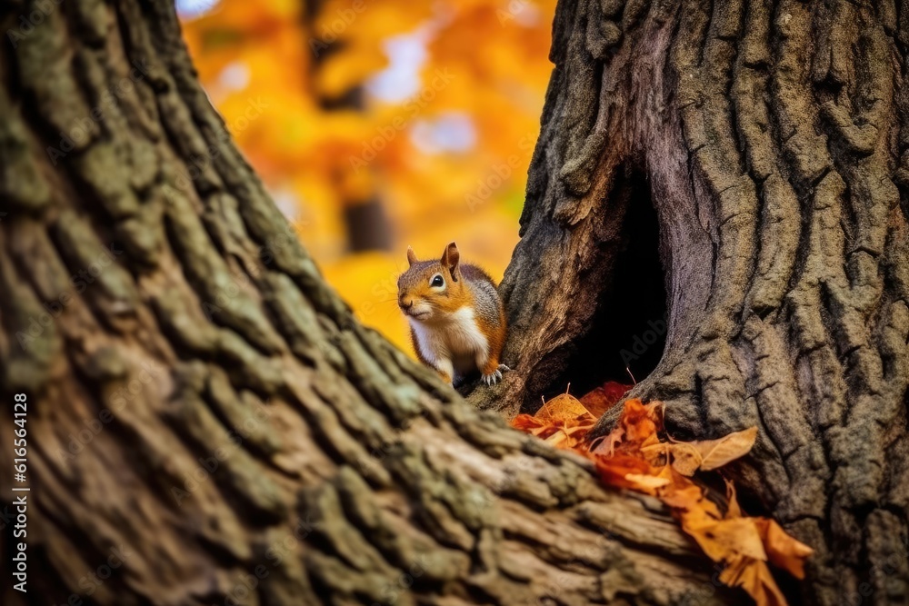 a squirrel standing in a hole in a tree a squirrel standing in a hole in a tree