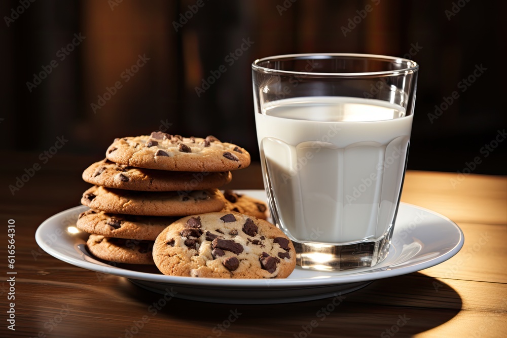 a plate of cookies and a glass of milk a plate of cookies and a glass of milk