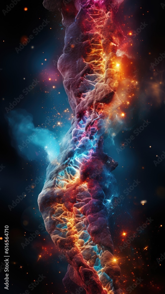 a rock with colorful lights and smoke a rock with colorful lights and smoke