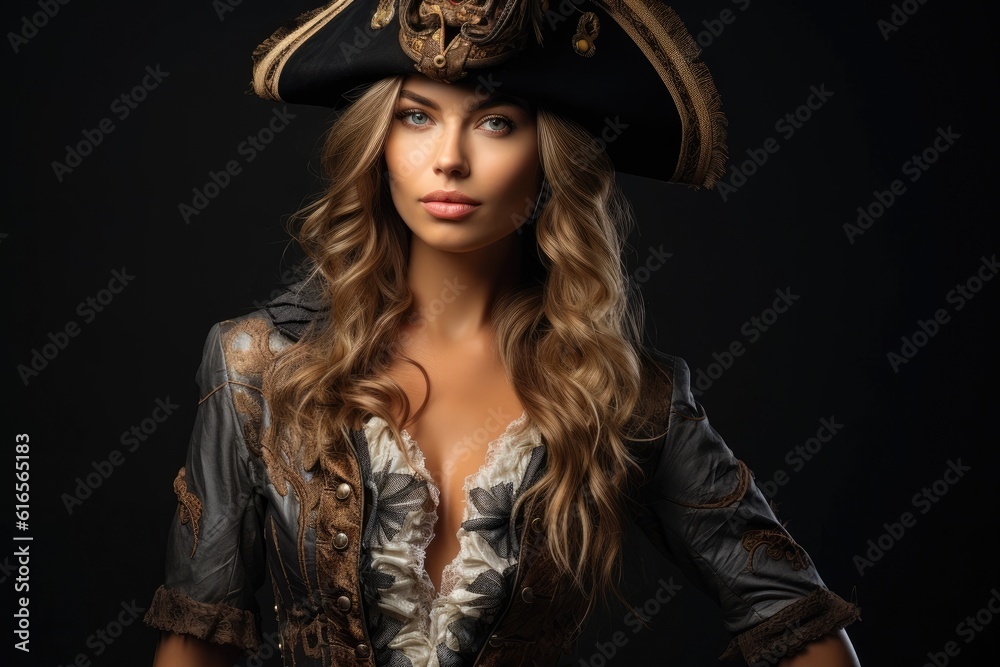 Fototapeta premium a woman in a pirate garment