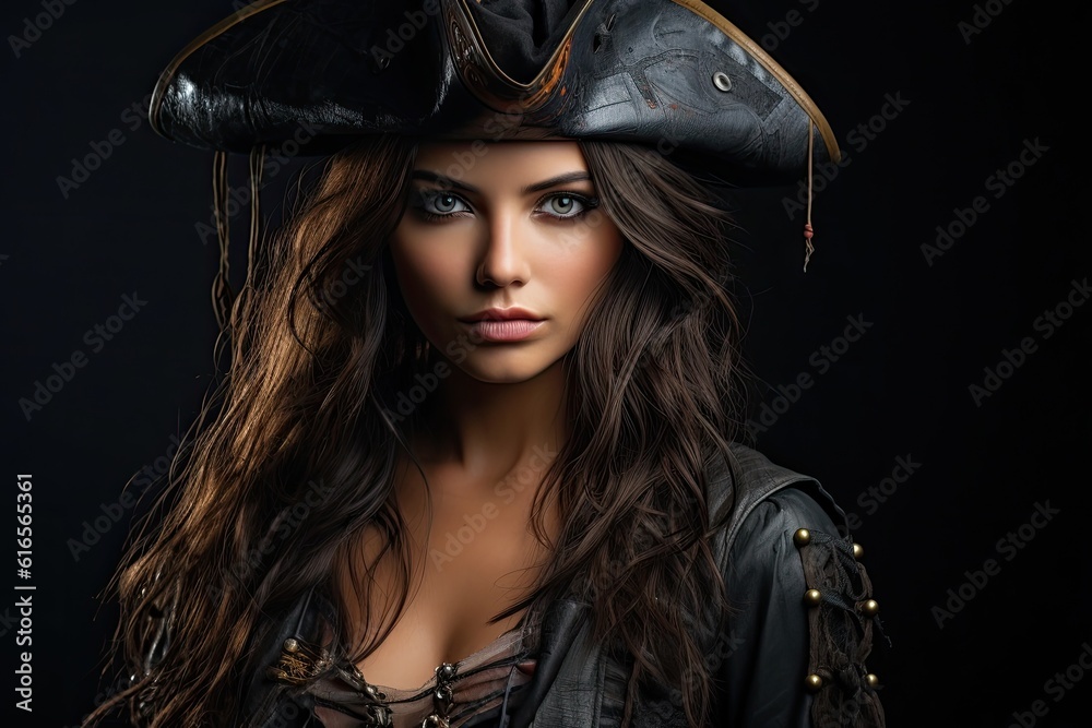 Fototapeta premium a woman in a pirate garment