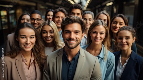 a group of people smiling