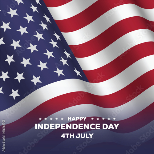 4th of july independence day. waving flag of united state. United States Independence Day greeting, banner, wallpaper. 