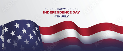 4th of july independence day. waving flag of united state. United States Independence Day greeting, banner, wallpaper. 