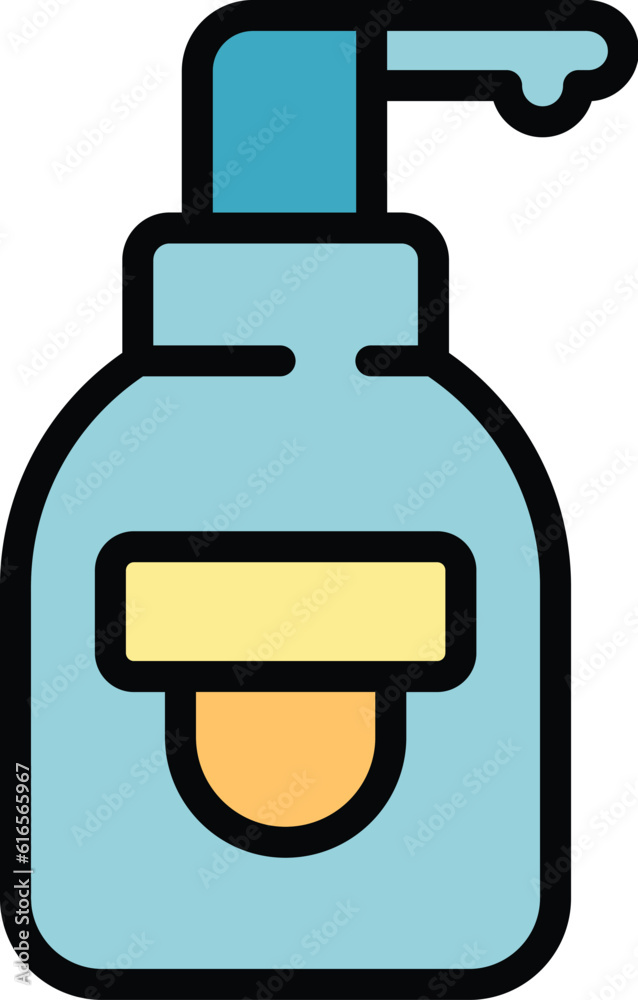 Korean cosmetics perfume bottle icon. Outline Korean cosmetics perfume bottle vector icon for web design isolated on white background color flat Korean cosmetics perfume bottle icon. Outline Korean cosmetics perfume bottle vector icon for web design isolated on white background color flat
