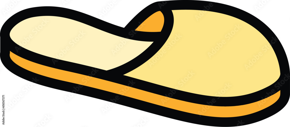 Home slippers fluffy icon. Outline Home slippers fluffy vector icon for web design isolated on white background color flat Home slippers fluffy icon. Outline Home slippers fluffy vector icon for web design isolated on white background color flat