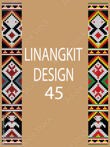 It is a traditional handicraft design by native tribes in East Malaysia usually with green, black, yellow, purple, brown, white, and orange threads