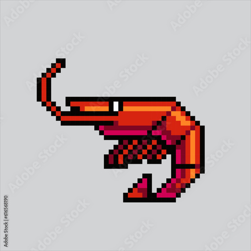 Pixel art illustration Shrimp. Pixelated Shrimp. Sea shrimp coral icon pixelated
for the pixel art game and icon for website and video game. old school retro.
