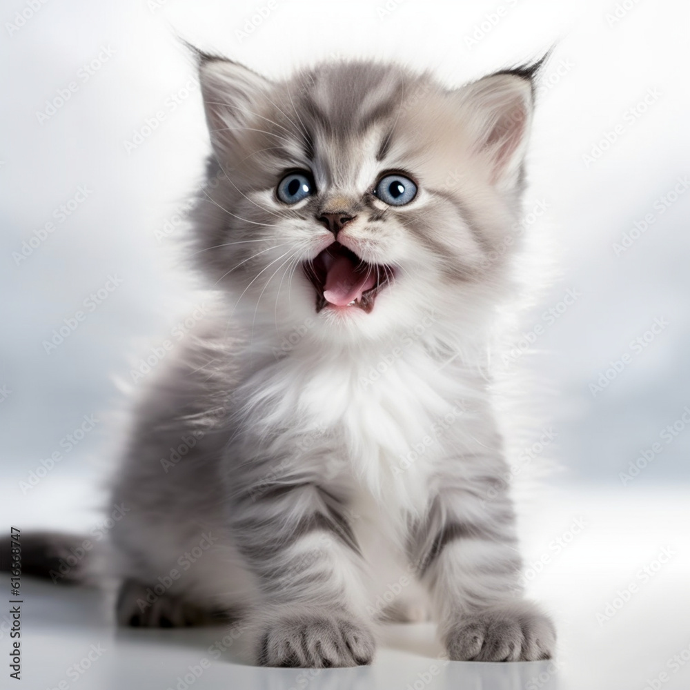 Kitten on white, Generative Ai