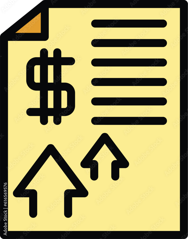 Finance paper icon outline vector. Job project. Office teamwork color flat Finance paper icon outline vector. Job project. Office teamwork color flat
