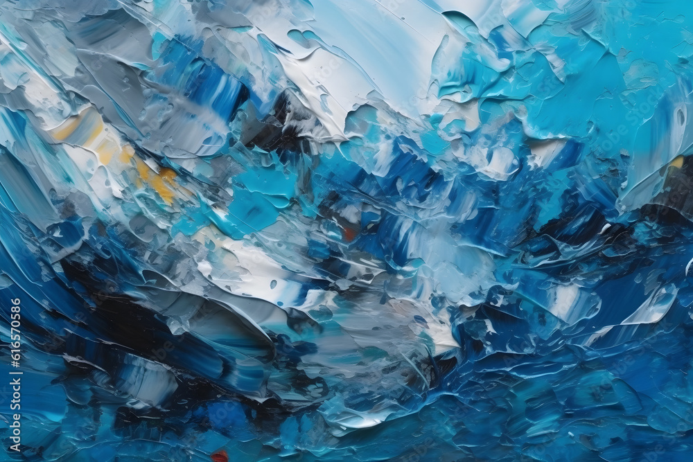 Blue abstract painting, Generative AI Blue abstract painting, Generative AI
