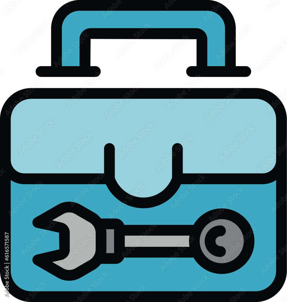 Repair air conditioner box icon. Outline Repair air conditioner box vector icon for web design isolated on white background color flat Repair air conditioner box icon. Outline Repair air conditioner box vector icon for web design isolated on white background color flat