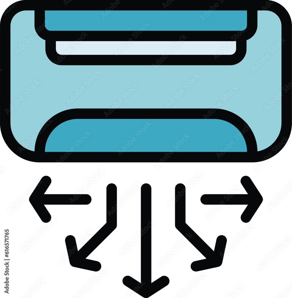 Repair air conditioner air direction icon. Outline Repair air conditioner air direction vector icon for web design isolated on white background color flat Repair air conditioner air direction icon. Outline Repair air conditioner air direction vector icon for web design isolated on white background color flat