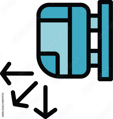 Repair air conditioner direction icon. Outline Repair air conditioner direction vector icon for web design isolated on white background color flat