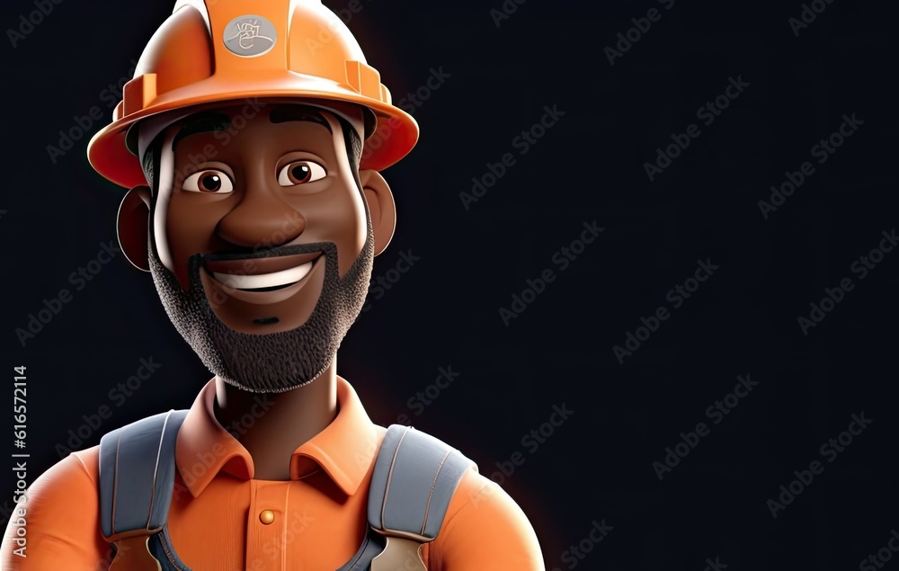 Black Man Carpenter Charming Backdrop With Copyspace Generative AI Black Man Carpenter Charming Backdrop With Copyspace Generative AI