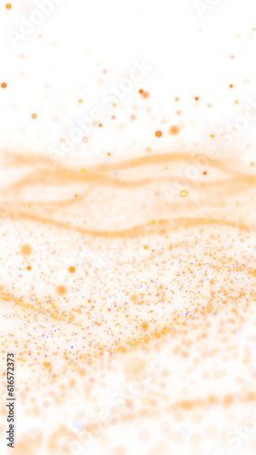 Glitter light gold particles, isolated transparent background.
