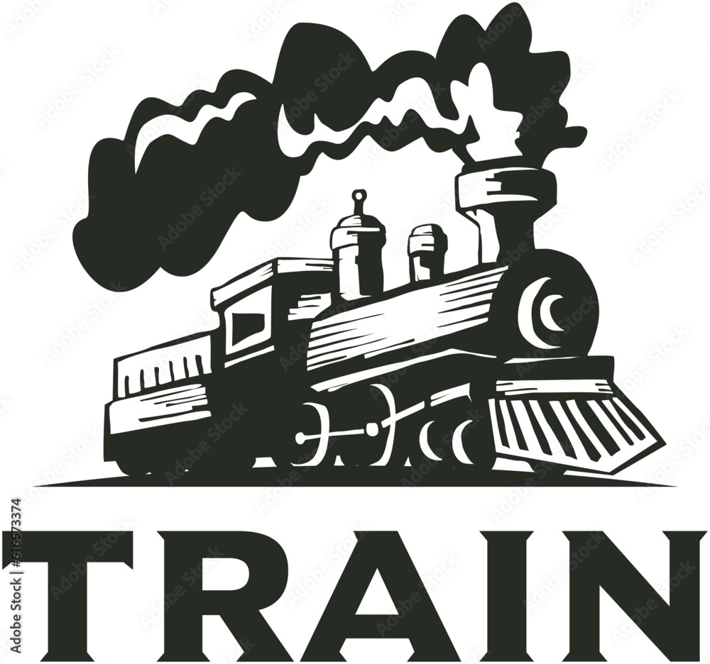 Naklejka premium Train logo design