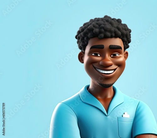 Black Man Physical Therapist Charming Background With Copy Space Generative AI