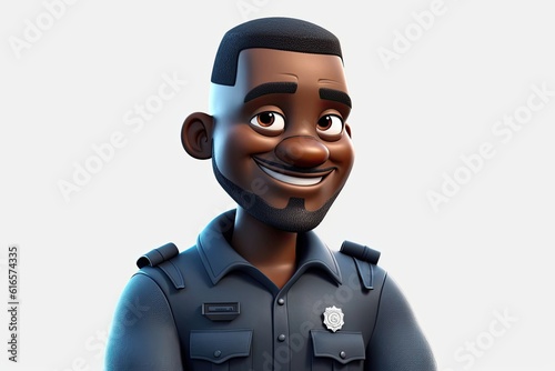 Black Man Security Guard Handsome Backdrop With Copyspace Generative AI