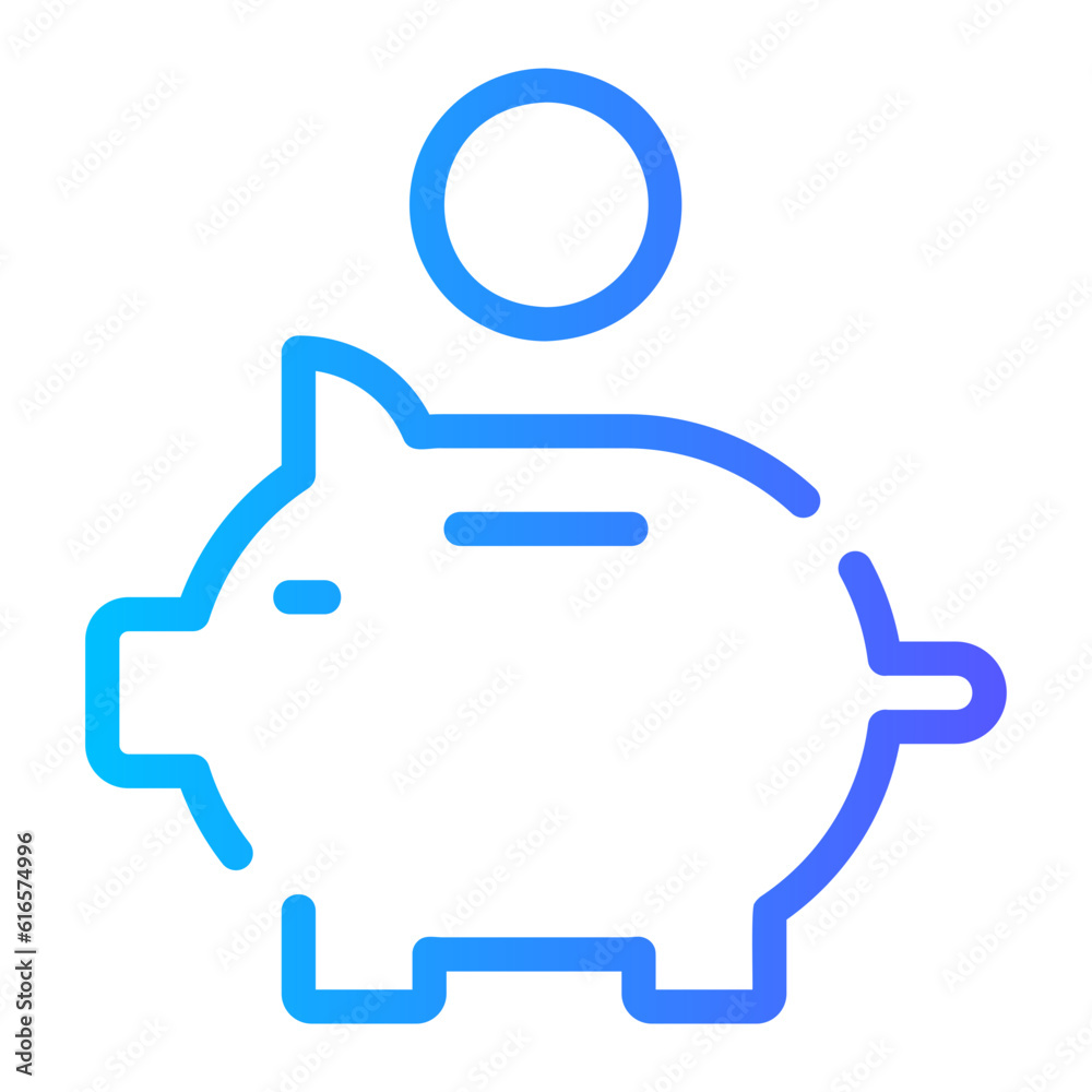 piggy bank gradient icon piggy bank gradient icon