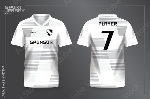 white gray sport jersey for football and soccer shirt template