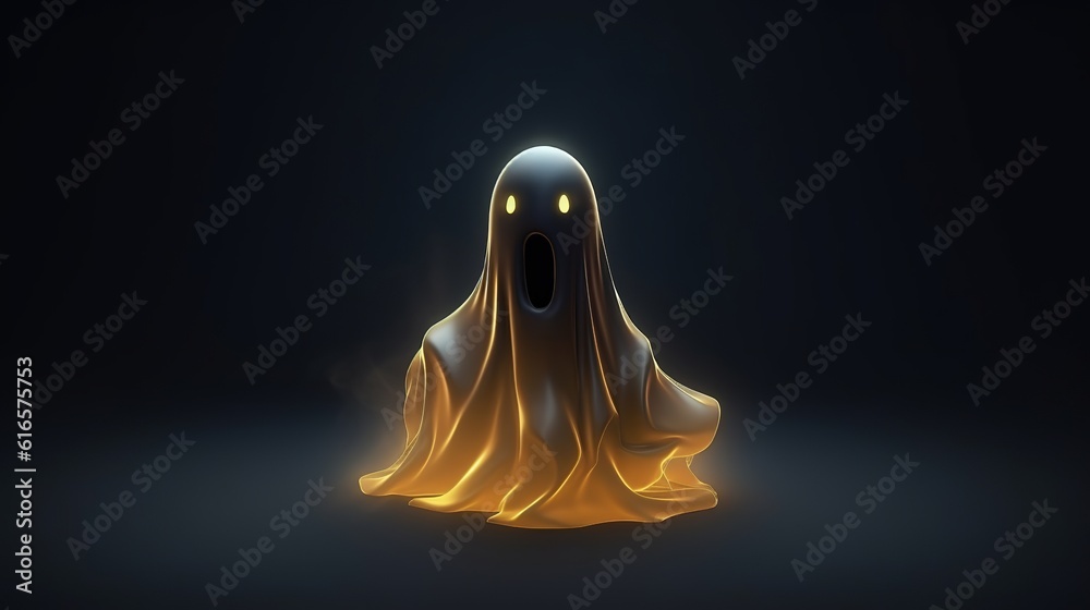 Illustration of Halloween ghost, Generative Ai