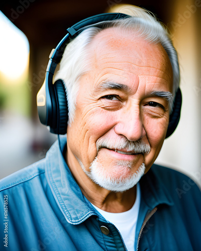 man listening to music