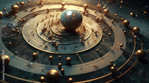 The planets of the solar system forming the clock face. Created with Generative AI technology