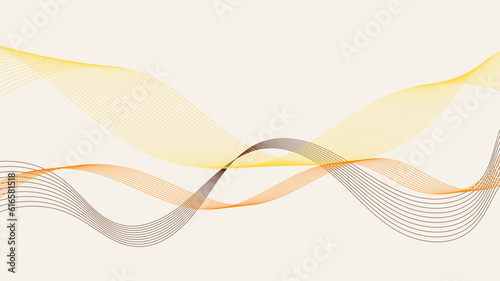 Abstract wavy lines lighting effect on white background.