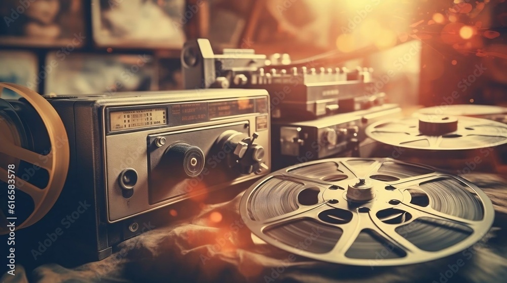 Rewind Backround Retro Rewind: Old Film Background with Vintage Flair Stock Illustration ...