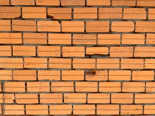 close up of brick and cement concrete texture, close up of wall background for design