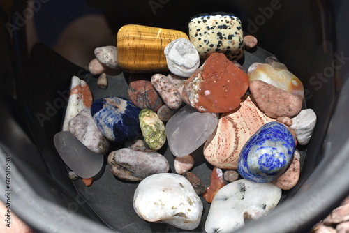Rock Tumbler Barrel Full of Assorted Polished Stones 