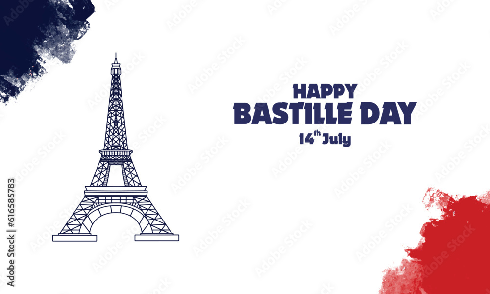 Happy Bastille Day Vector Background