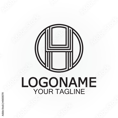 Initial H Letter Logo Design Vector Template.
