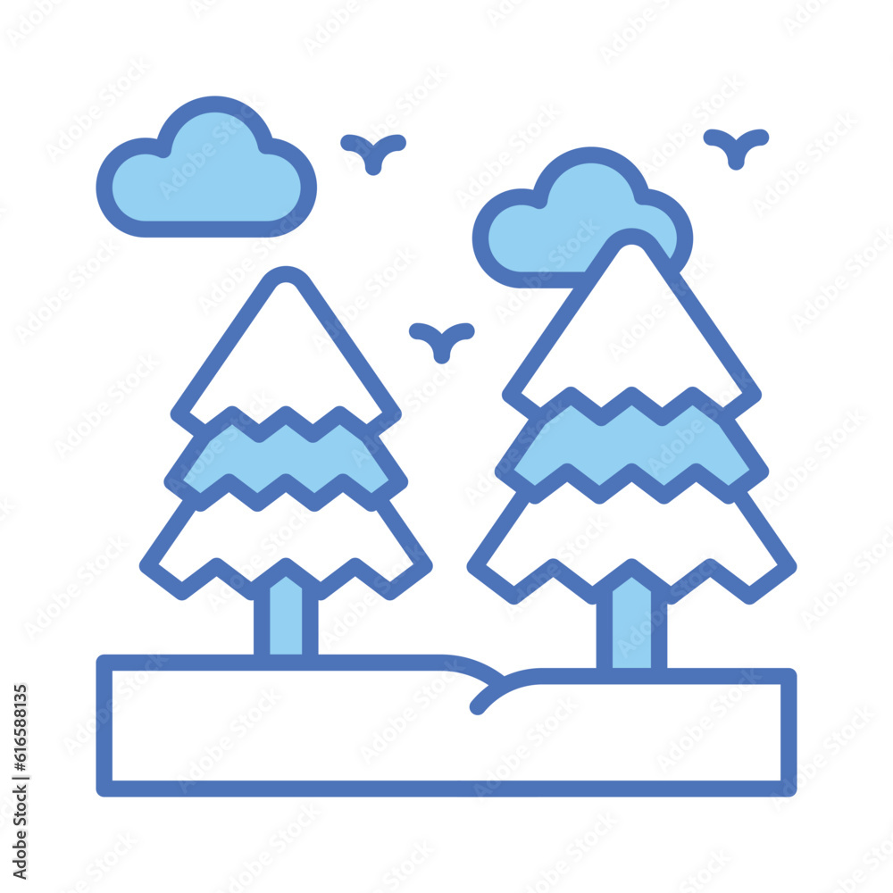 Beautifully designed icon of pine tree, isolated on white background