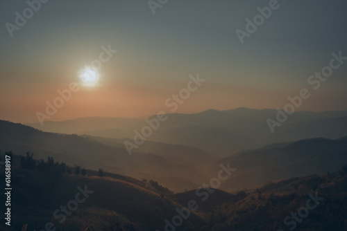 sunset in the mountains