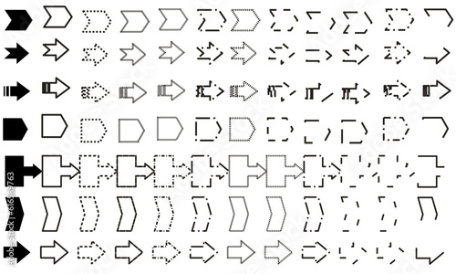 vector grapich illustration of pointer. a set of pointers