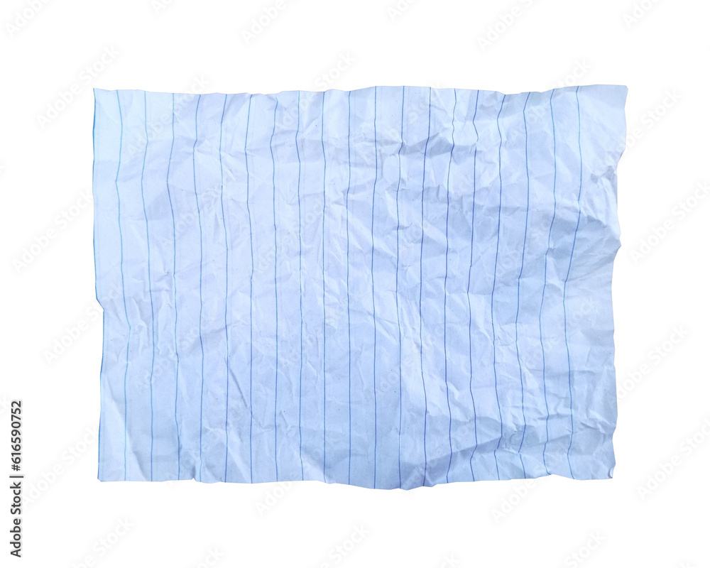 crumpled white paper with straight lines.