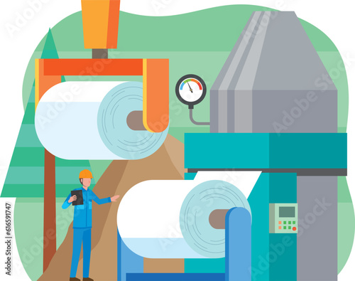 製紙産業のイメージイラスト