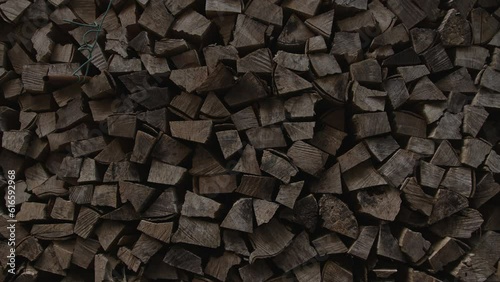 木の質感を生かした薪の映像 photo