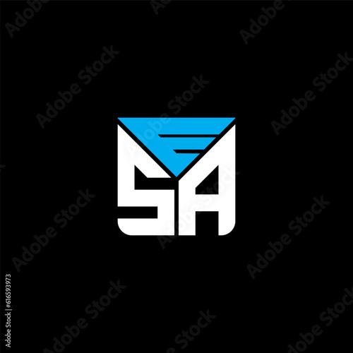 ESA letter logo abstract creative design. ESA unique design	
