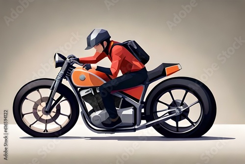 person riding a motorcycle generativeAI